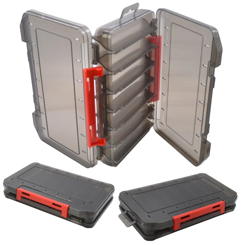 

14 Compartments Large Fishing Tackle Box Double Sided Case Bait Lures Hook Container Plastic Storage Case Multi-Grids Box Pesca