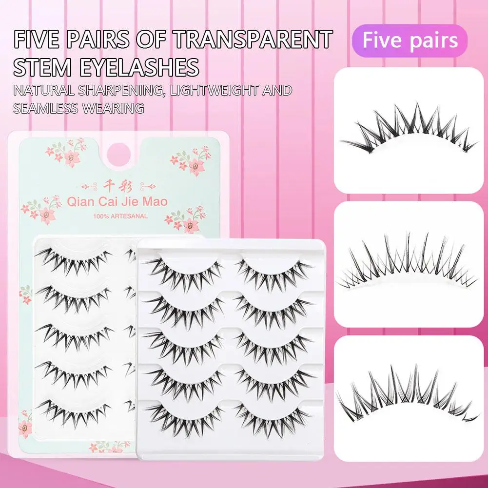 

NEW 3D Mink Lashes Natural short Full Strip Lashes terrier Transparent Eyelashes False Mink Lashes Short Style B1N3