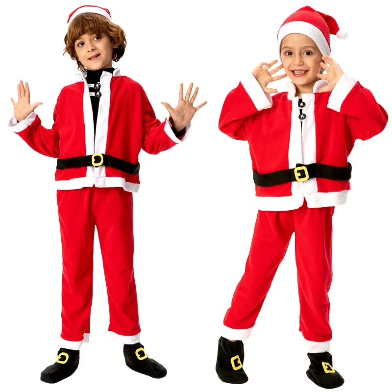Комплект Санта-Клауса детский красный костюм для рождественской вечеринки