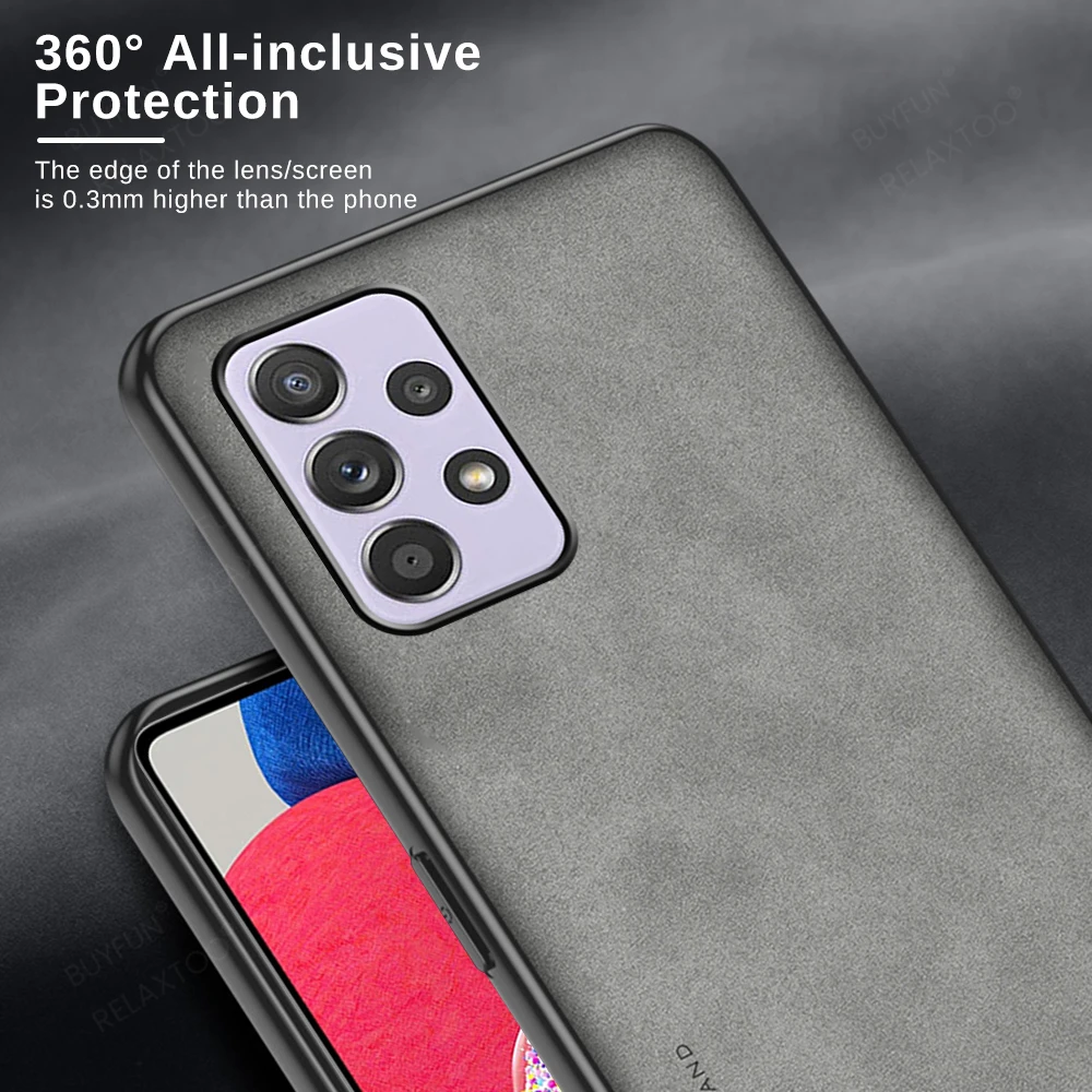 

For Samsung A73 A53 A33 A72 A52s Case Lambskin Texture Leather Back Cover for Galaxy A73 A53 A33 Soft Frame Shockproof Coque