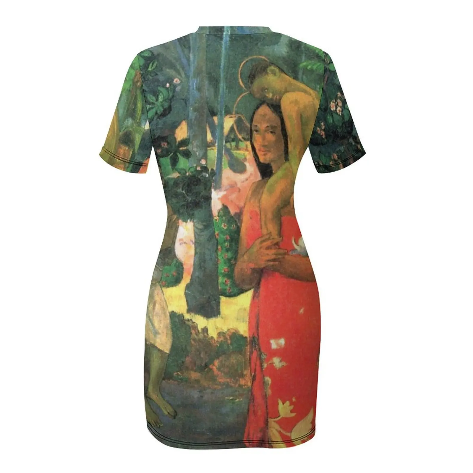 HD La Orana Maria (Hail Mary) от Paul Gauguin HIGH DEFINITION Платье с короткими рукавами Длинное платье