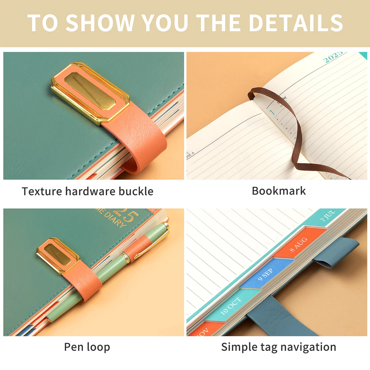 (Логотип может быть выгравирован) Кожаная книга делового расписания на 2025 год