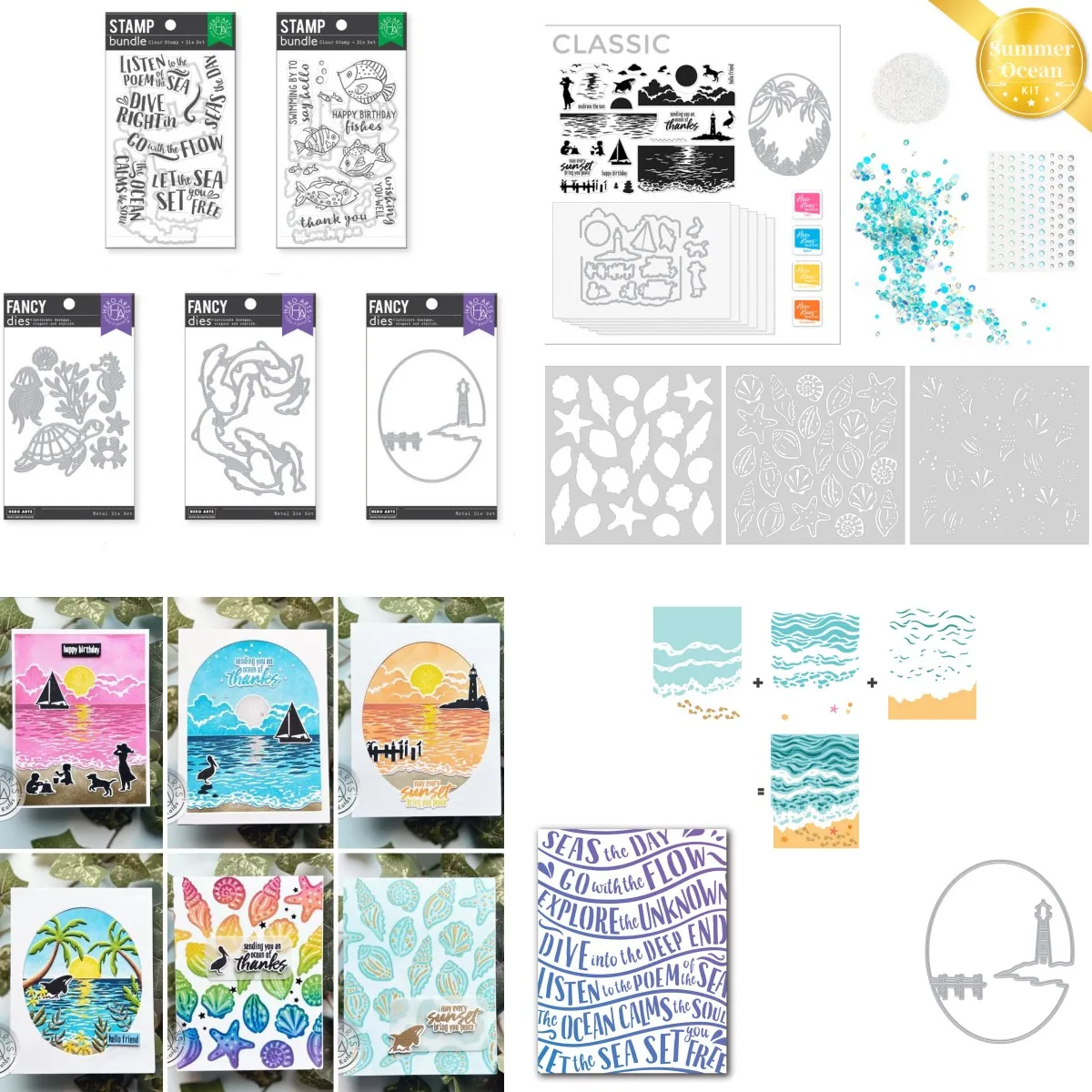 

Sea Creature Beach Scenery Series Metal Cutting Die Clear Stamps Layering Stencil for Card Making Scrapbooking Paper New Arrival