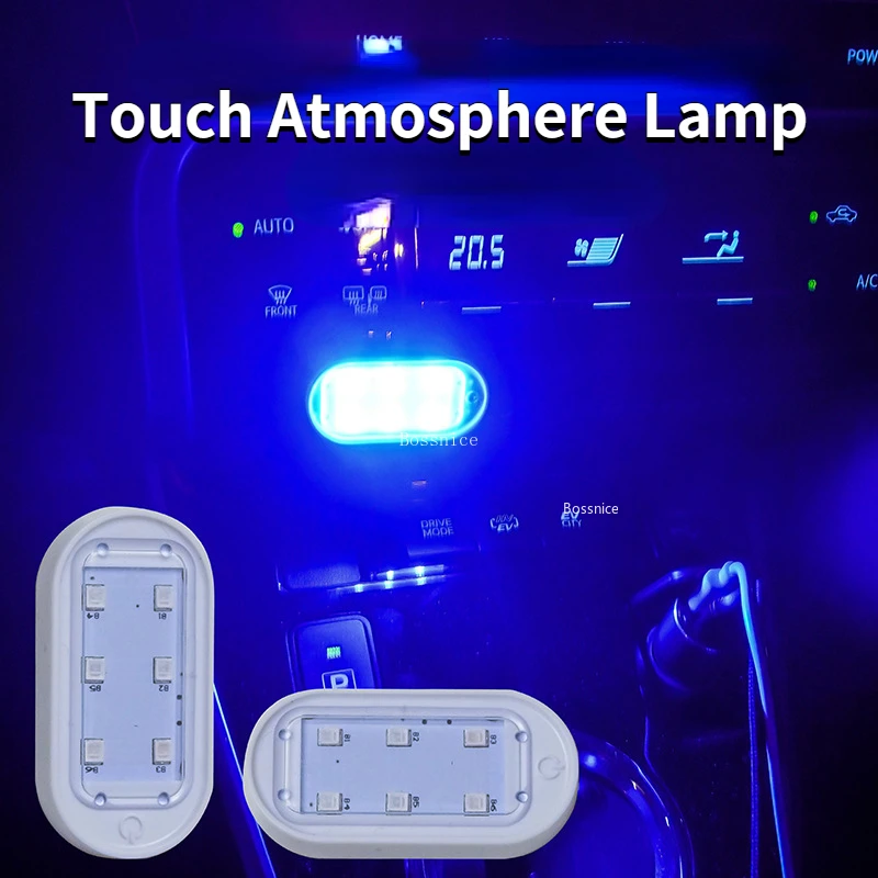 

Светодиодный светильник для салона автомобиля, лампа для чтения с сенсорным датчиком касания, магнитная притягательная лампа с USB-зарядкой, 6 лампочек
