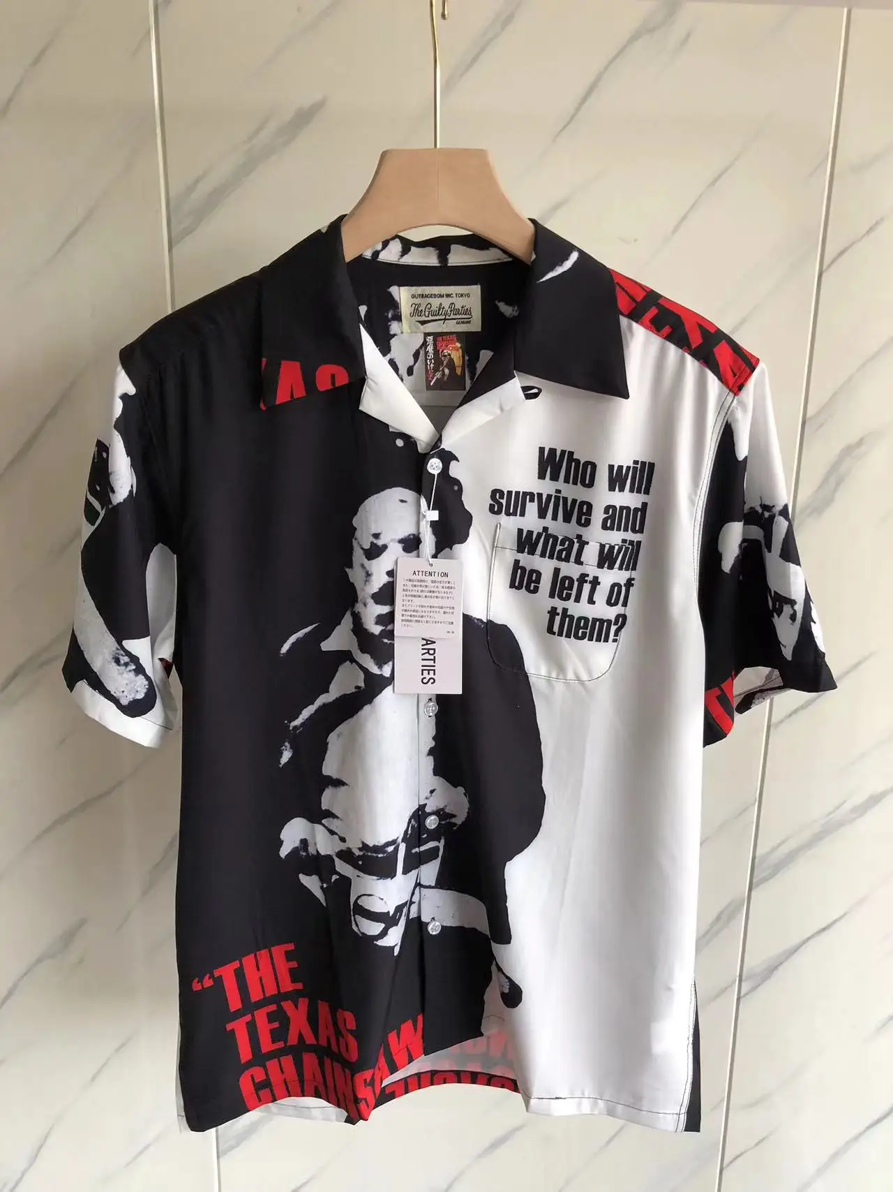 

High quality 1:1 Hawaii Beach Style Wacko Maria Shirts Men Women Patchwork Short Sleeve Lapel Shirt Top With Tags