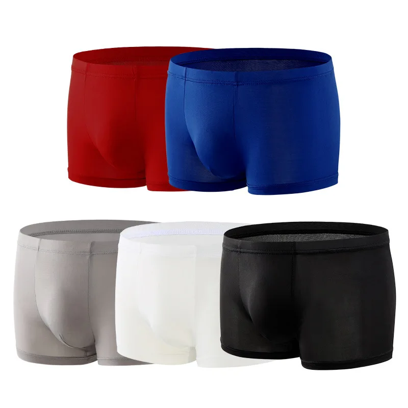 

5pc Discount Minato Single Area Men's Ice Silk Underpants Seamless Boxer Pants Ultra-thin One-piece Youth Four-corner Breathable