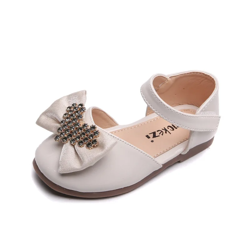 

Сандалии принцессы для девочек, Новинка лета 2022, детские туфли с бантом и стразами, модная Нескользящая детская обувь на плоской подошве