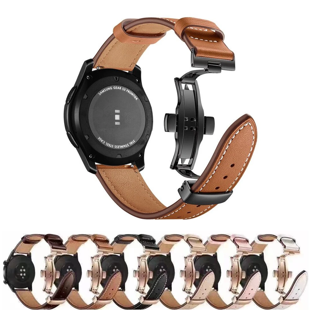 

20mm 22mm Leather Strap For Samsung Galaxy watch 4 Classic/Active 2/3/42mm/46mm bracelet Huawei GT/2/3 Pro Galaxy watch 4 band