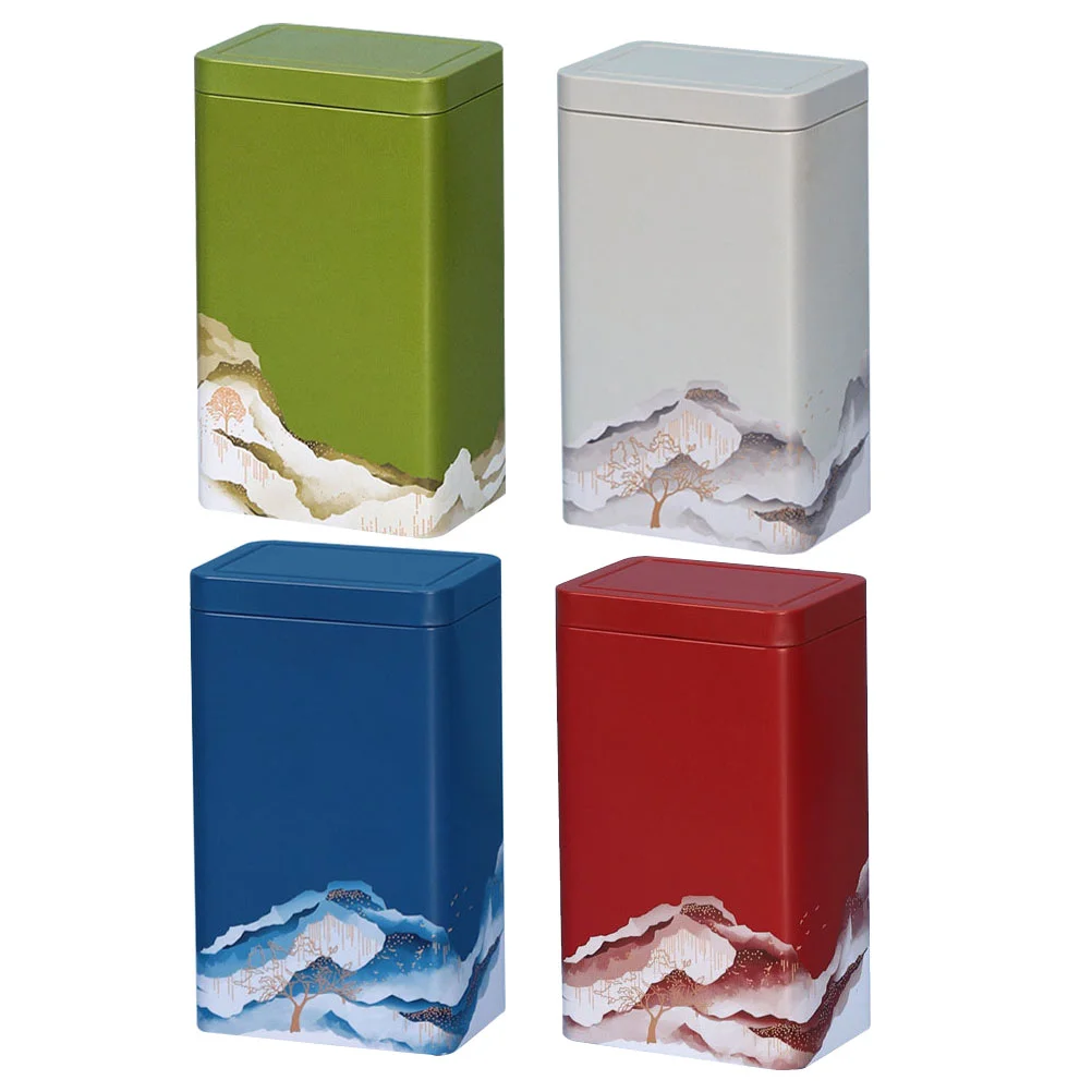 

4 Pcs Black Tea Loose Leaf Multi-function Canister Household Container White Supply Christmas jar