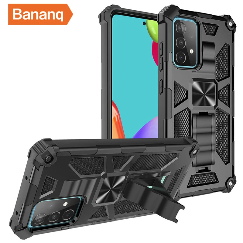 

Bananq Shockproof Holder Armor Cover for Samsung S21 S22 Ultra Plus S20 FE F12 Case for Galaxy A12 A02 A22 A32 A52 A72 A82 4G 5G