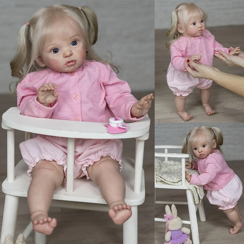 

60CM Reborn Doll Huge Baby Collectible Toddler Adelaide Lifelike Soft Touch 3D Skin Visible Veins Collectible Art Handmade Doll
