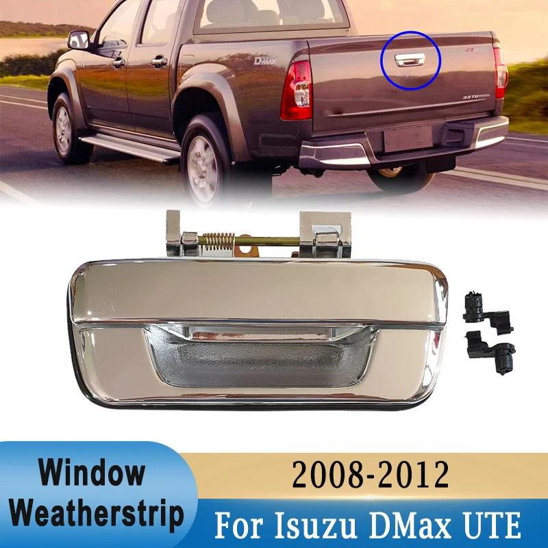 

Для Isuzu DMax UTE 2008-2012 ручка задней двери защелка Крышка хромированная задняя багажная внешняя дверная ручка без отверстия для ключа 98079029
