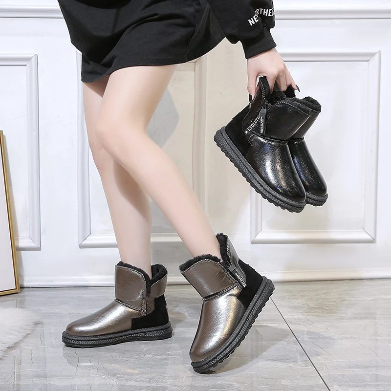 Зимние сапоги для женщин Зимняя обувь женская сапоги-женские кожаные ботинки до