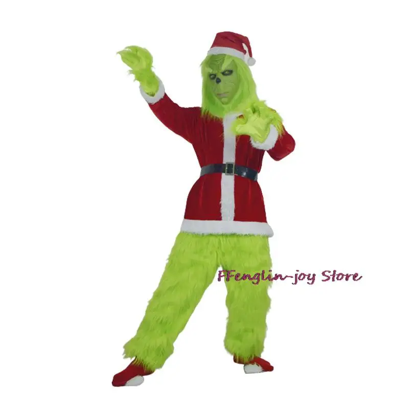 

Santa Claus Halloween Green Haired Monster Cosplay Suit Party Costume