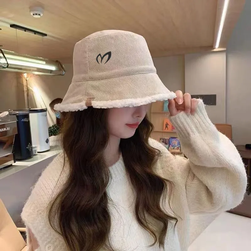 

골프모자 Golf Cap Women's Golf Wear 2023 Golf Hat Men Luxury 야구모자 Winter Warm Lamb Hair Double Sided Fitted Fisherman Hat 여성 골프 모자