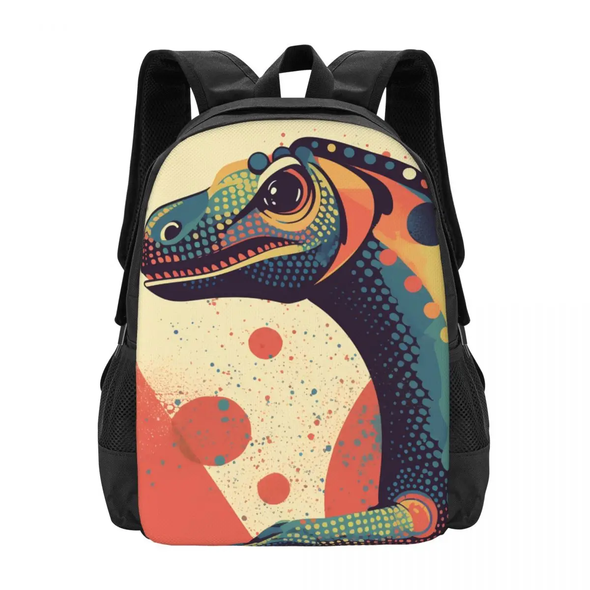 

Рюкзак с динозавром, молодежный рюкзак с разноцветным принтом в стиле ретро, элегантные школьные сумки из полиэстера, высококачественный р...