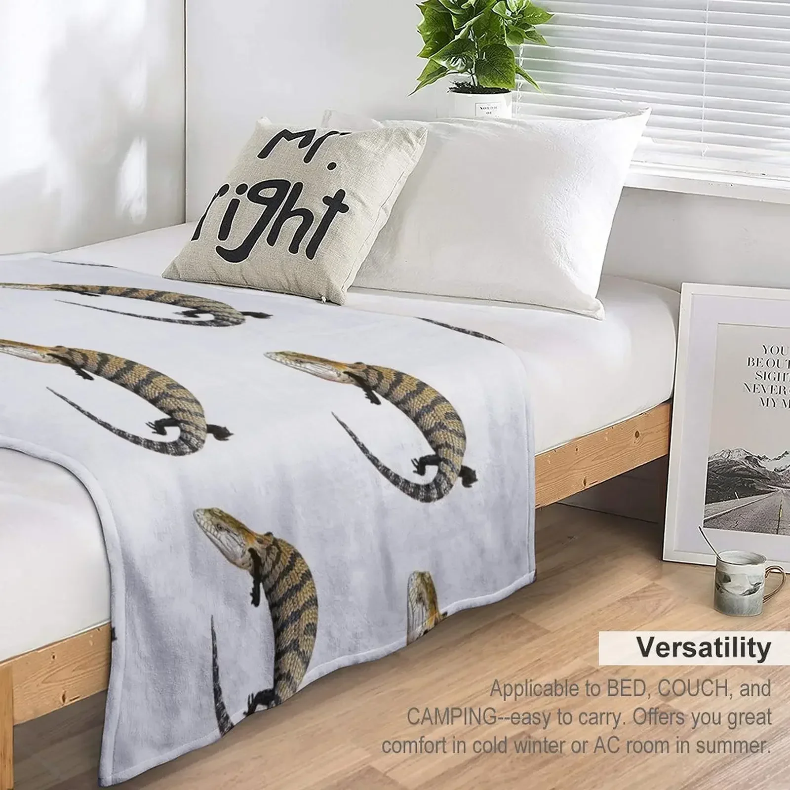 Одеяло с синим языком ящерицей скимком красивое одеяло для сна декоративные