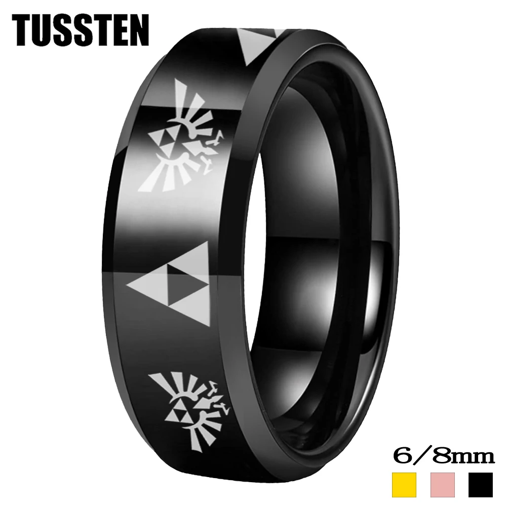 

Dropshipp TUSSTEN Men Women Tungsten Engagement Wedding Band Ring Multicolo Color High Polished Beveled Finish 6MM/8MM Available