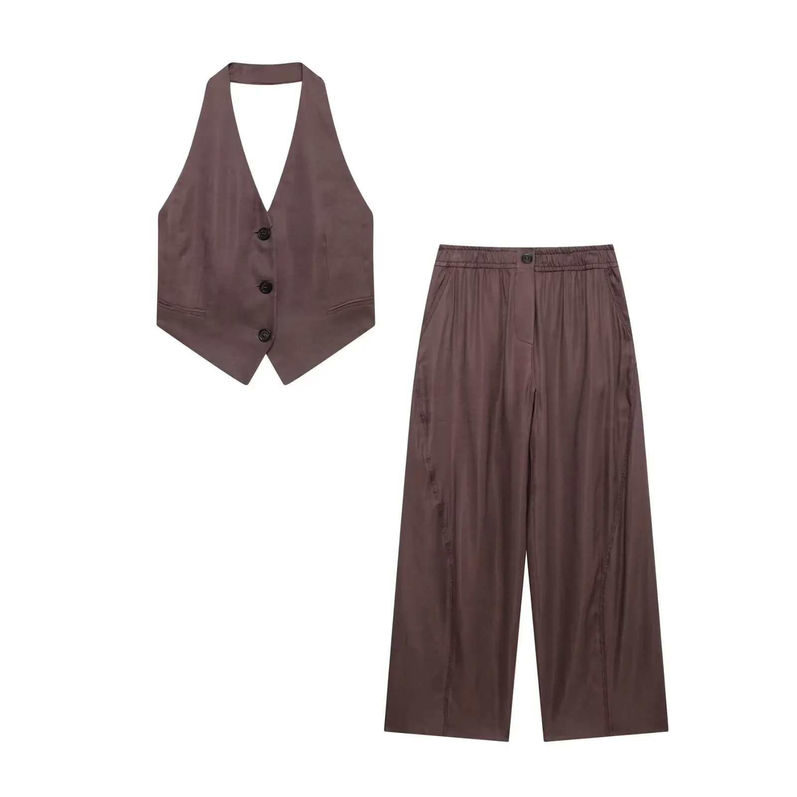 Женский жилет комплект из двух предметов укороченный топ без рукавов Блейзер 2024