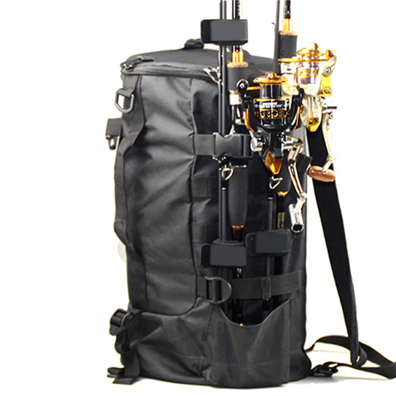 

Fishing Lure Bag Multifunctional Waterproof Fishing Bag Single/Double Shoulder Lure Backpack Reel Bag Straps Fish Tackle Bag