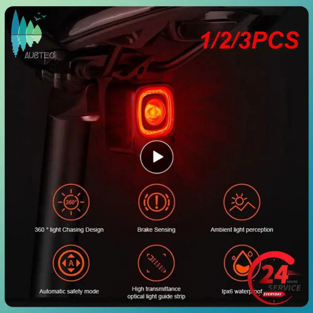 

1/2/3PCS SEEMEE 200 Smart Bicycle Tail Light USB Charging Light 200 Lumens Mountain Bike Tail Light Road Bike Warning Light