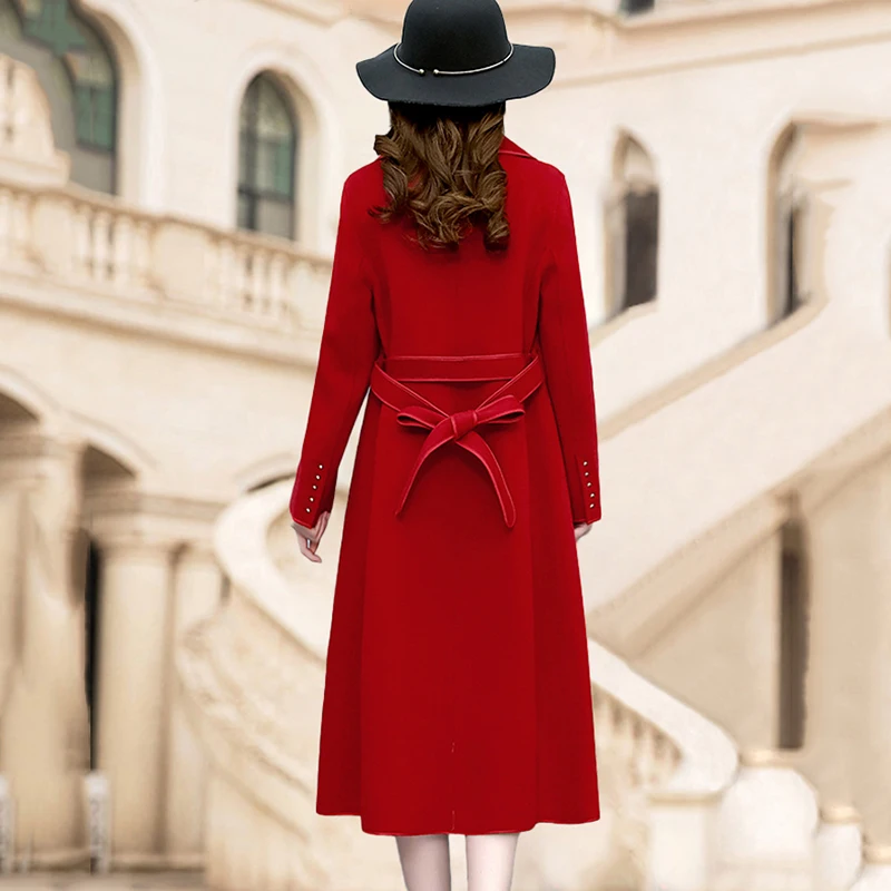 Двустороннее флисовое пальто женская длинная верхняя одежда новая осенне-зимняя