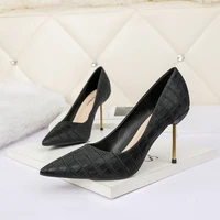 2022 sexy women 8cm high heels pumps lady leather serpentine pointed toe heels female stiletto scarpins wedding fetish shoes