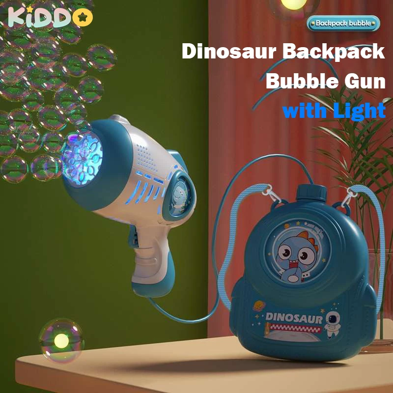 

Electric Bubble Gun With Large Capacity Flashing Automatic Blower With Light Space Soap Bubbles Machine Maker For Kid Backpack