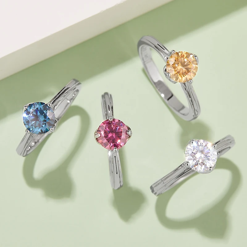 Женское Обручальное кольцо из серебра 1 0 пробы с муассанитом