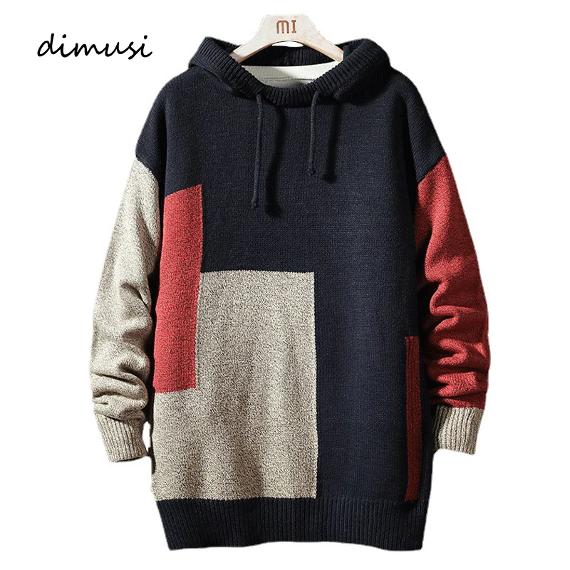 

DIMUSI Winter Men Pullover Sweater Fashion Casual Wool Knitted Cardigan Hooded Coats Men Slim Knitwear Sweaters Brand Clothing