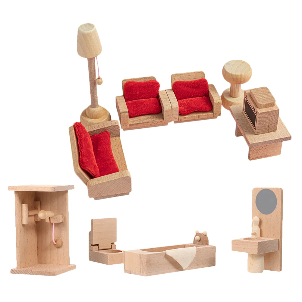 

2 Sets Kids Building Blocks Simulated Scene Block Models Miniature Doll House