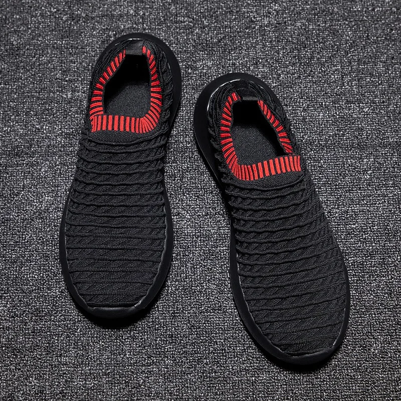 Ultra-light Socks Shoes Men Comfortable Sports Sneakers Male High-Elastic Flying Woven Couple Footwear Size 35-46