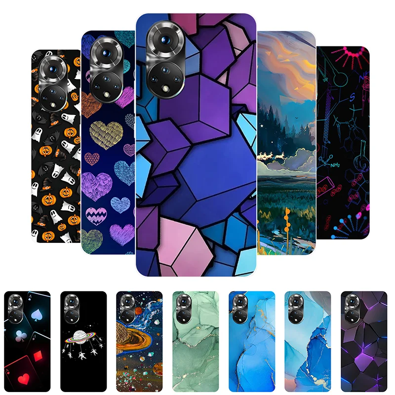 

For Honor 50 Case NTH-NX9 Soft Silicone Painting Cute TPU Back Cover For Huawei Honor 50 Phone Case Honor50 Funda 6.57inch