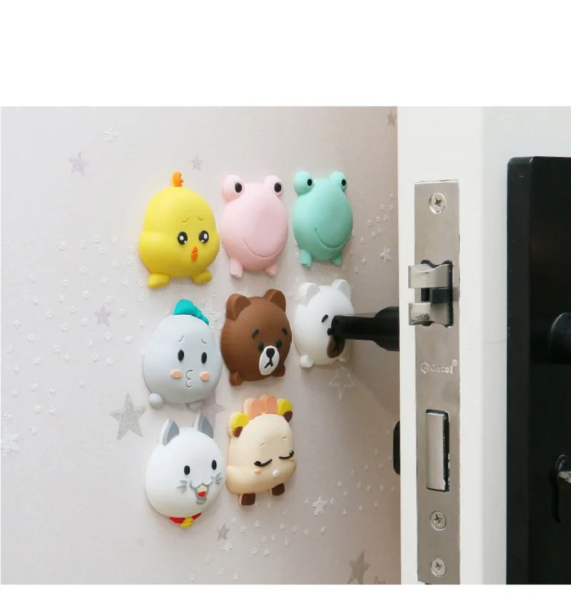 

Lovely Cute Mute Door Stoppers Wall Protection Safety Shock Absorber Door Handle Bumpers Security Waterable Protectors