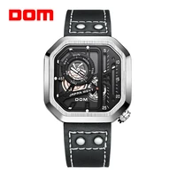 dom mens watch fashion creative chronograph quartz skeleton punk wind waterproof watch for men m 1358
