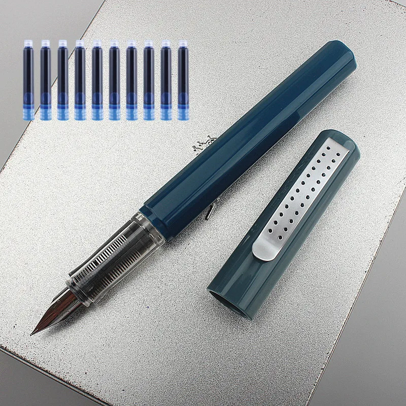 Jinhao lot Colourful Ink Sac Fountain Pen set Fountain Pen Ink Cartridges Refills Blue Black Drawing School Office Supplies