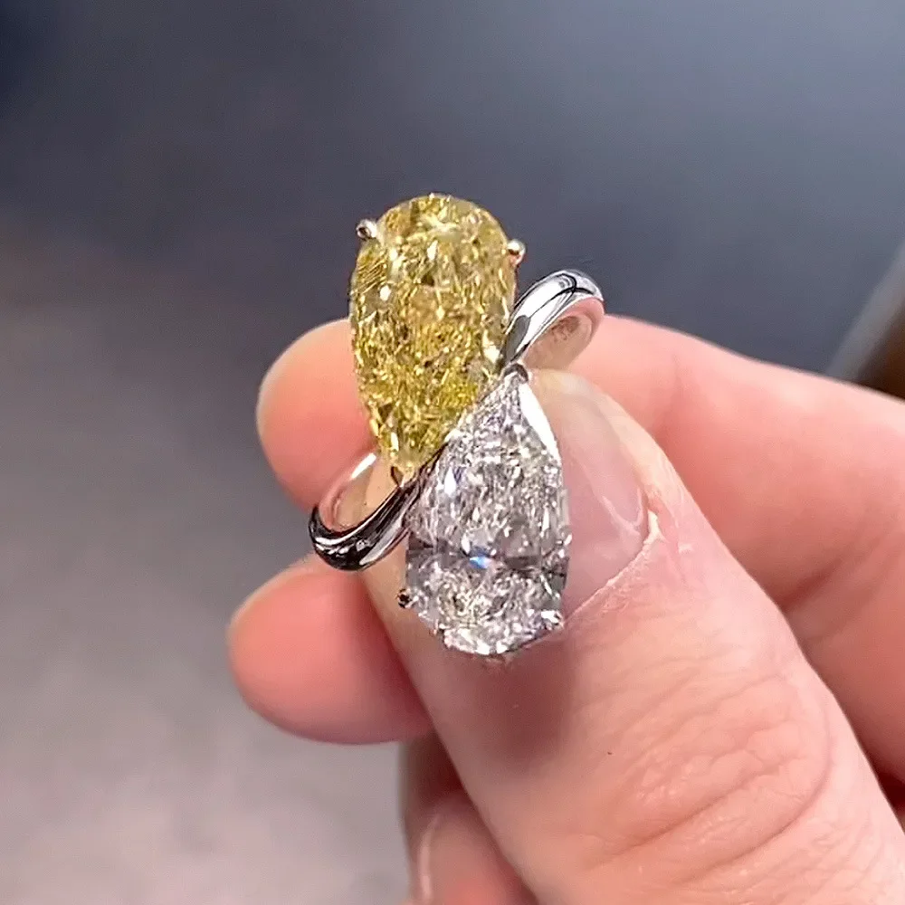 Женское Обручальное кольцо из серебра 100% пробы с топазом