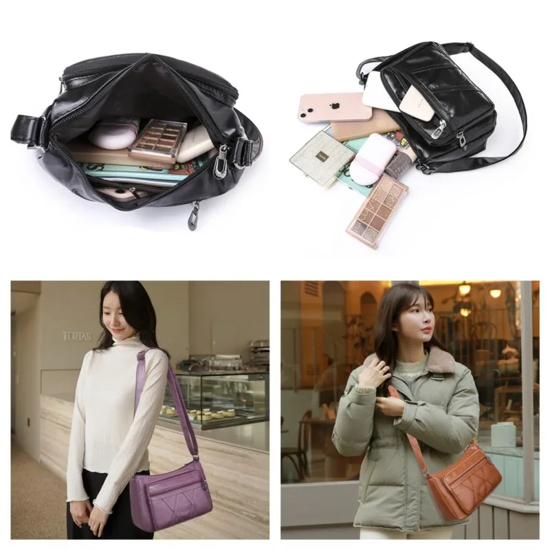 Leather High Capacity Shoulder Crossbody BagWomen's Patent PU Japan Style Jacket Shape Fashion Messenger Tote Shopping Handbags