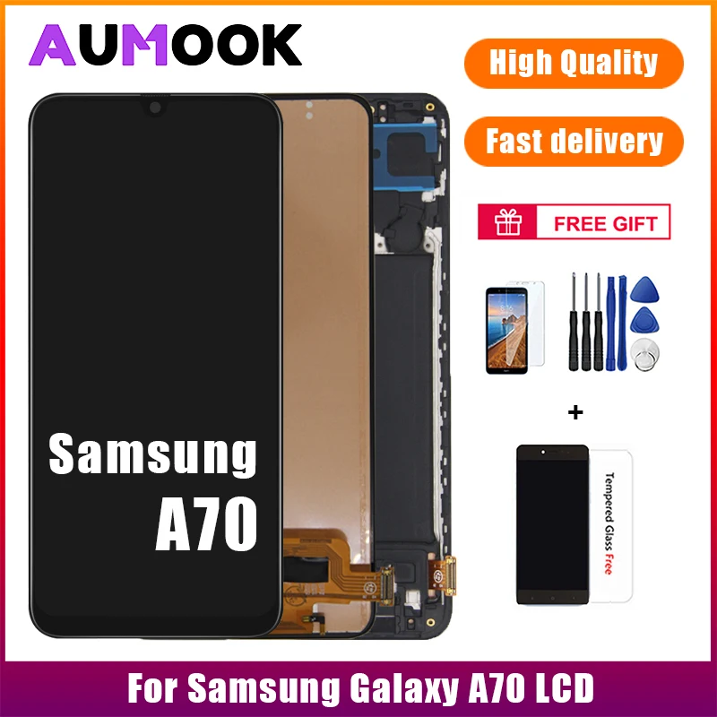 Оригинальный OLED-дисплей для Samsung A70, ЖК-дисплей с сенсорным экраном, дигитайзер в сборе для Samsung A70 SM-A705F/FN/GM/MU/MN, ЖК-дисплей