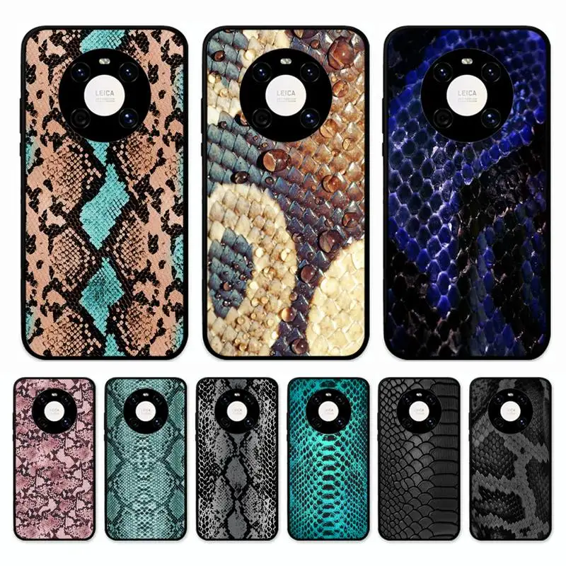 

Snake Skin Print Animal Phone Case for Huawei Mate 20 10 9 40 30 lite pro X Nova 2 3i 7se
