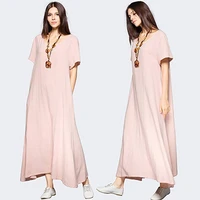 2022 summer new fashion women solid color round neck short sleeves loose fashion comfortable dress boutique clothing