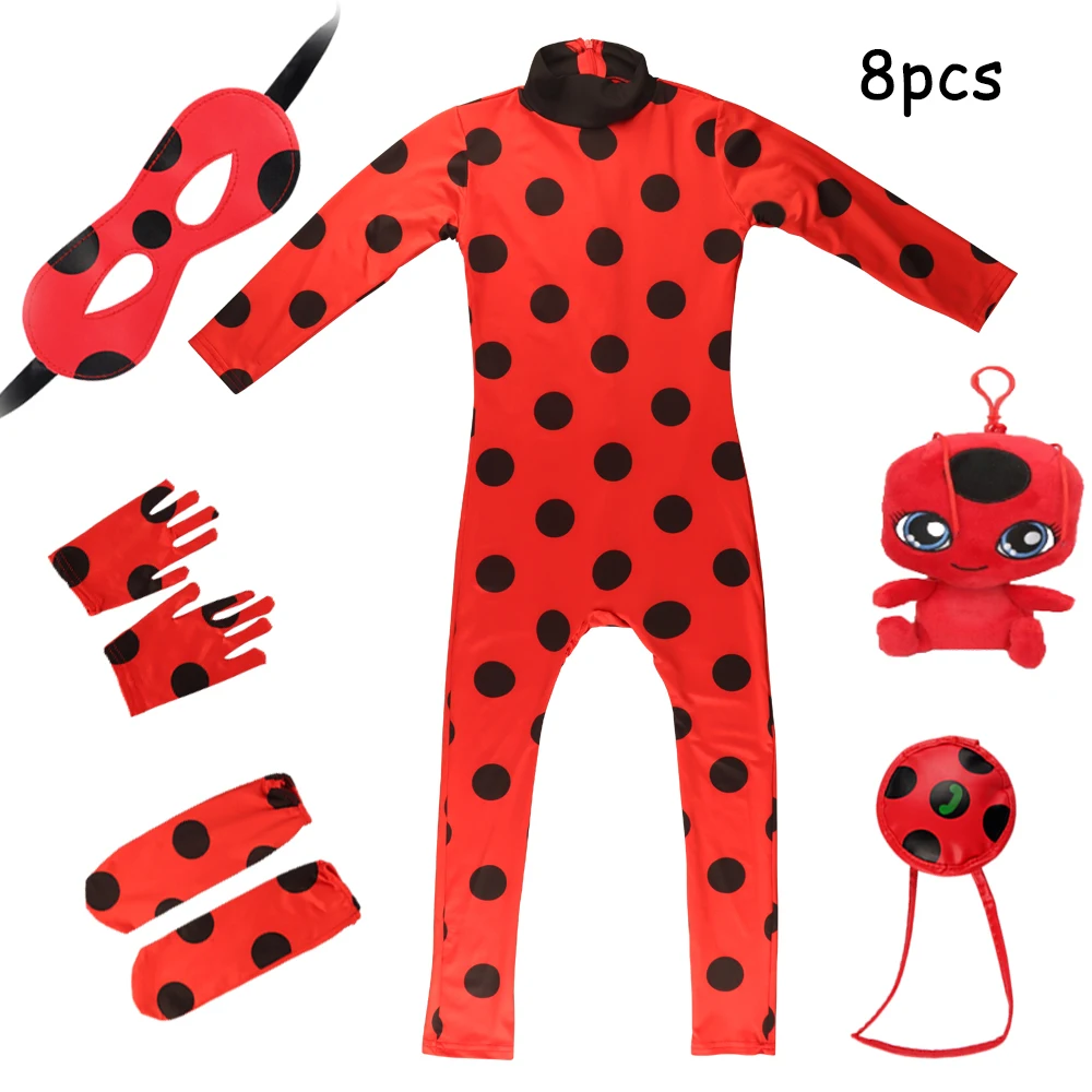 

Карнавальный детский костюм божьей коровки, красная маска-Кот, сумка для мальчиков и девочек, косплей, Детская сценическая одежда на молнии сзади для представлений
