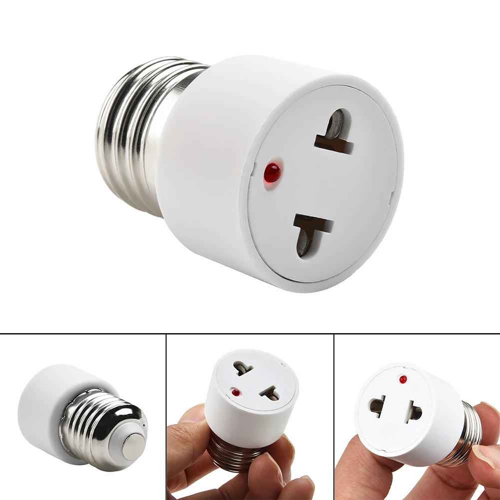 

E27 Bulb To US/EU Plug Light Fixture Bulb Base Lamp Socket Adapter Convert RrrrFor E27 To Eu Plug Lamp Holder Tools