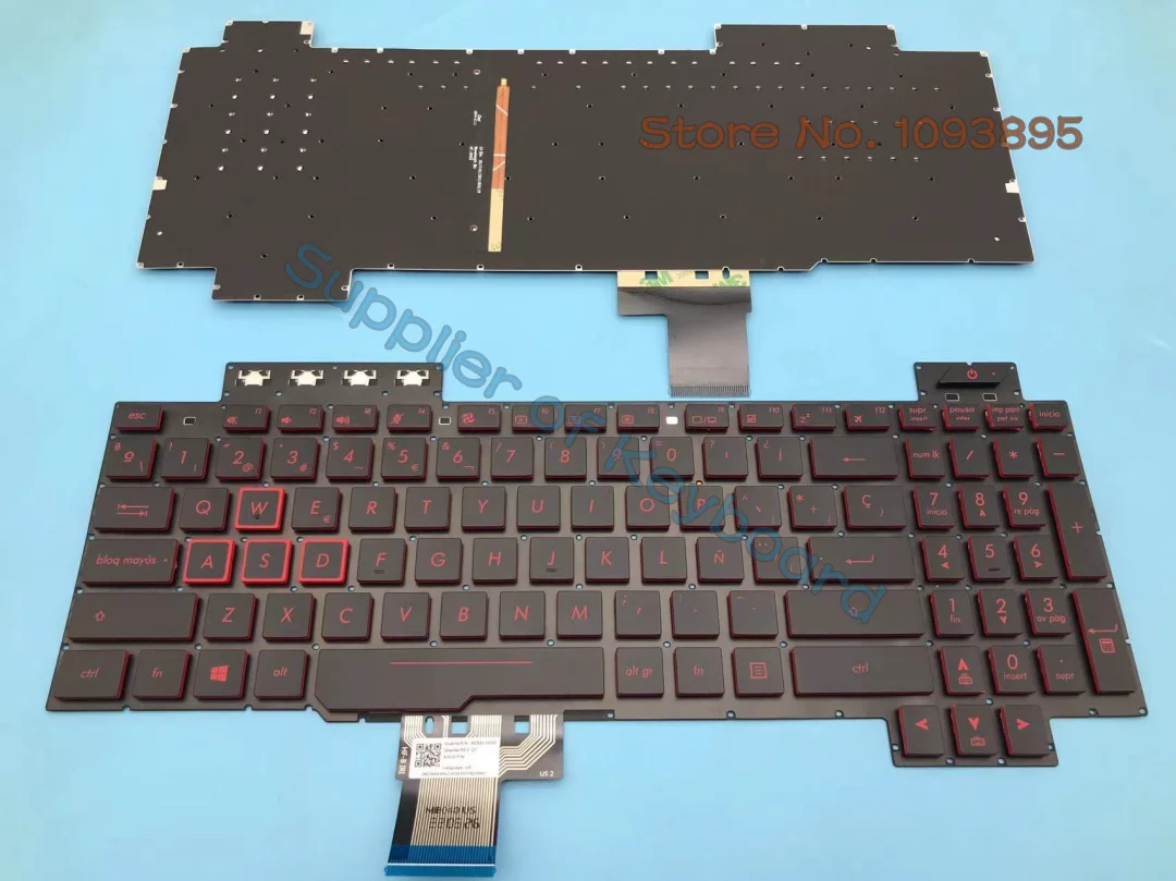 

NEW For Asus TUF Gaming FX504 FX504GD FX504GE FX504GM Laptop Latin Spanish Keyboard Red Backlit