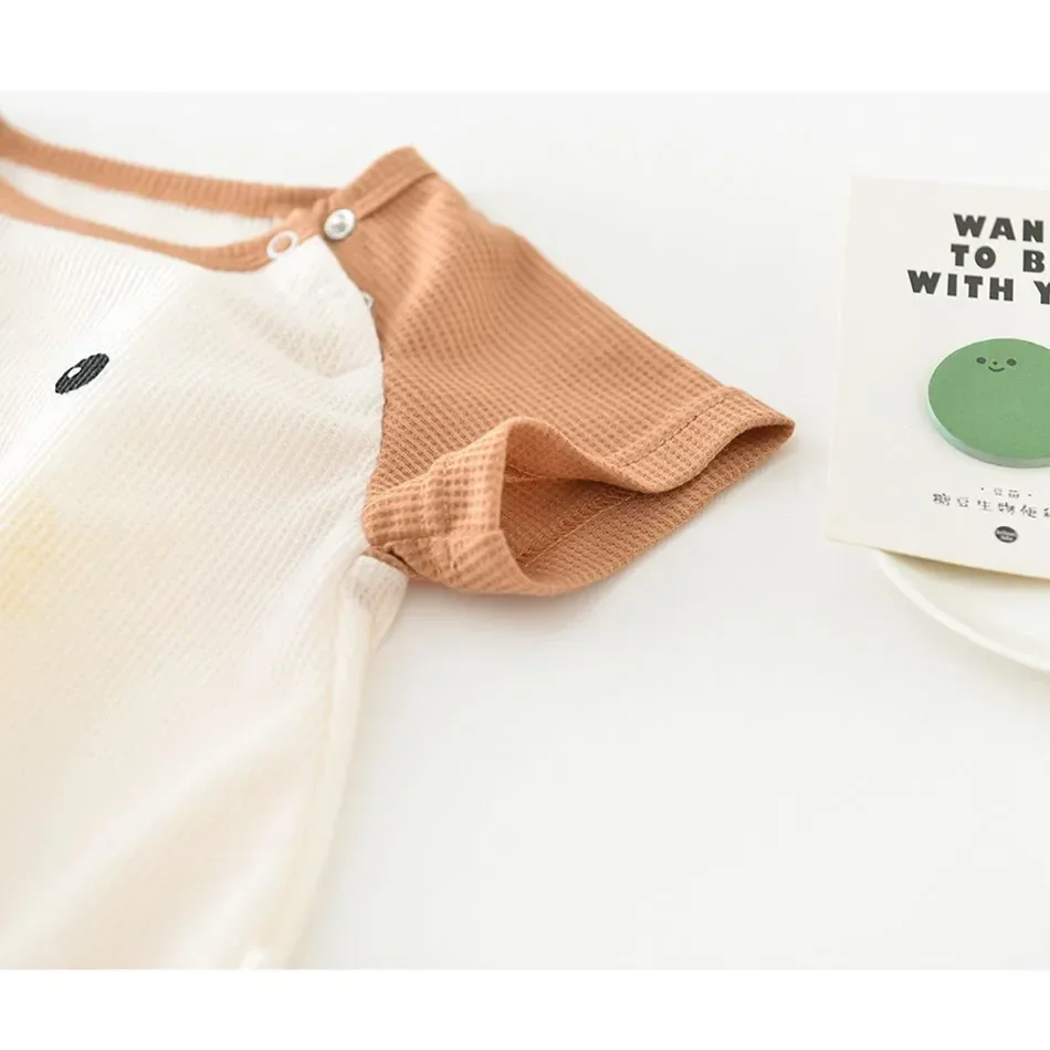 Комбинезон для новорожденных детский сине-оранжевый комбинезон повседневный с