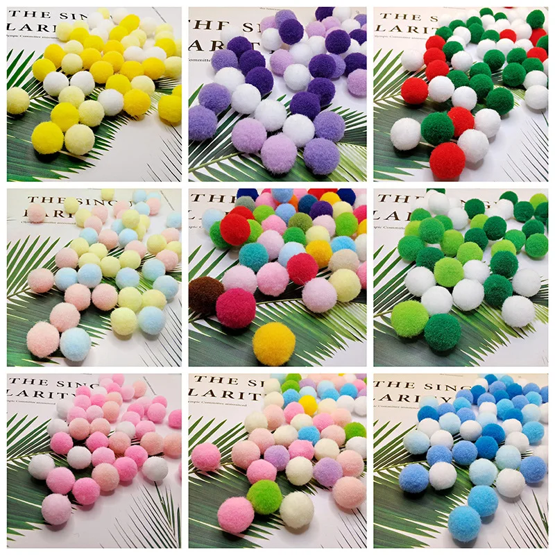 

Jiwuo Fluffy Soft Pompom Plush Pom Poms Ball 10mm 15mm 20mm 25mm 30mm Pompones DIY Handmade Sewing Craft Kids Toy Wedding Decor