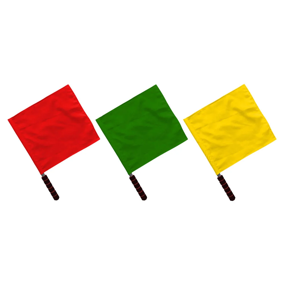 

Signal Flag Traffic Flags Racing Conducting Match Referee Waving Orange Soccer Ball