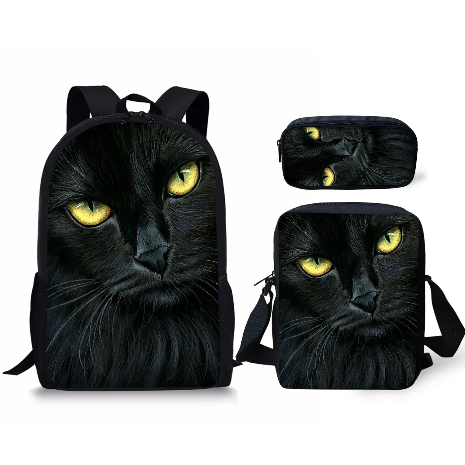 Школьные рюкзаки с принтом милого кота, сумка для карандашей и сумка через плечо, персонализированный Детский рюкзак, новый дизайн, рюкзак