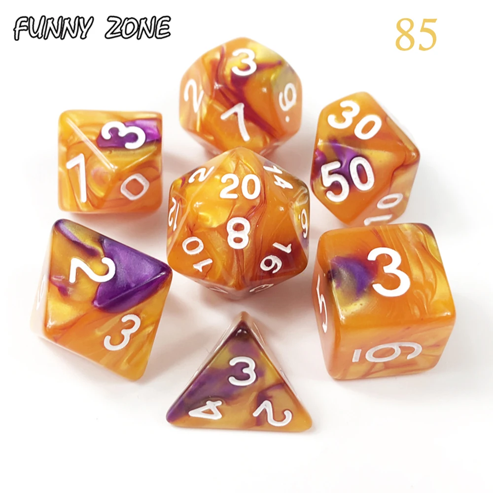 Набор из 7 штук цифровых кубиков разных цветов из акрила для игры DNDGame RPG Games Club Pub Party Board Game Children Adults on.