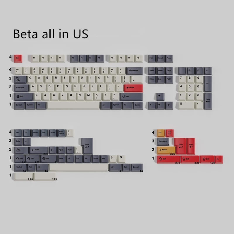 1 комплект кейкапов GMK Beta PBT с 5-сторонней сублимационной печатью, профиль Cherry, светонепроницаемые, для Alice Double B Split, с 7U пробелом (art.: 3920d8ae48ae0) - 3920d8ae48ae0